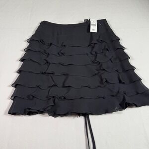 Marc by Marc Jacobs‎ Black Silk Ruffle Skirt Size 0 NWT